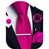 Ailisus Cravatta e Pocket Square Set Solido Cravatta Gemelli Fermacravatta Spilla per Uomo Matrimonio Affari 5PCS