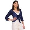 creazioni unique Cardigan Donna Primaverile Estivo Cardigan Donna Elegante in Rete di Viscosa Termica con Essenza di Fiore di Ciliegio (Blu Notte)