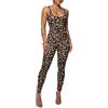 Xuan2Xuan3 Tuta intera da donna con spalline sottili e aderente, Nero leopardato., X-Large