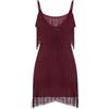 Generisch Gatsby - Abito da donna con frange, abito corto Charleston, scollo a V, per carnevale, con paillette, con spalline sottili, sexy, da ballo