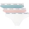 Calvin Klein Perizomi Donna Confezione da 3 Invisibles Senza Cuciture, Multicolore (Subdued/White/Zoni Beach), S