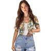 Jndtueit Bolero da donna a maniche corte con fiore ritagliato cardigan leggero aperto sul davanti