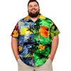 King Kameha Taglie Forti Camicia Hawaiana Uomo Maniche Corte - Camicia Estiva Aloha con Stampa Navigare, Leggera e Facile da Lavare