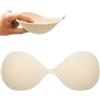 Nimiah Reggiseno adesivo imbottito spesso, reggiseno invisibile push-up appiccicoso aggiunge istantaneamente la dimensione della coppa per abito da sposa da donna, Beige, A