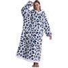 Yzehomijia Coperta portatile con cappuccio, per donne e adulti, coperta con maniche, morbida e calda da indossare come regalo per fidanzata, mamma o mamma koala (Grey Leopard Print)