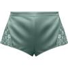 YAMAMAY - Pantaloni Corti del Pigiama, Donna, Verde Salvia, 100% Polyester, Raso con Inserti in Pizzo, Monocromo