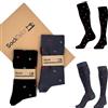 SockTailor Calze Uomo Lunghe in Caldo Cotone, Fantasie Eleganti e Divertenti Semi Carte, Calze Uomo Invernali, Calzini Uomo Lunghi 41 46, Made in Italy, 2 Paia Petrolio Blu Scuro, Box Ecologico