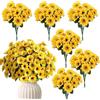 Fairblo 12 Pezzi Girasoli Finti per Decorazioni Fiori Finti per Cimitero Bouquet di Fiori Artificiali Seta Girasole Finto Artificiale per Centrotavola per Matrimonio Balcone Esterno Vaso Festa Casa