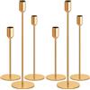 ZPQAODI 6 Pezzi Portacandele in metallo, Cono Ornamenti Decorativi Decor 34/28/24cm, Candelabro Metallo Oro Portacandele per la Tavola per Natale Halloween Ringraziamento bar feste Soggiorno