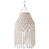 YIBOZI Paralume in corda di cotone intrecciato a mano con nappe macramè artistico vintage leggero appeso a sospensione per decorazioni per la casa camera da letto