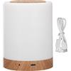 Haofy Lampada da Comodino a LED con Sensore Tattile, Luce Notturna RGB con Venature del Legno Regolabile, Luce Notturna a Sfioramento Portatile per la Casa