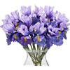 Oairse 15 fiori artificiali Iris Viola Fiori finti 36 cm Realistici al tocco Fiori di seta finti Iris per bouquet da sposa, decorazioni per matrimoni, fiori per la casa, composizioni floreali per