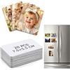 Nilioyul Set di 20 calamite vuote a sublimazione, 5,5 x 7,5 cm, con foto personalizzate, foglietti adesivi per frigorifero, set fai da te per lavagna bianca e ufficio