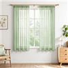 MRTREES Tende con Fettuccia Verde Salvia Trasparenti 2 Pezzi L140 x A120cm