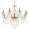 Ridgeyard 10 Luci Lampadari di Cristallo K9 Lampada da Soffitto in Cristallo Oro Apparecchio di Illuminazione per Corridoio, Soggiorno, Guardaroba, Ufficio