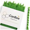 CanBee Candele di cera 50 Candele Sottili Verdi in Cera d'Api Naturale - 18 cm x 0,6 cm - Senza Fumo - Durata fino a 60 Minuti - Ideali per Meditazione Prolungata, Yoga e Rituali Naturali Consapevoli - CanBee