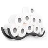 EWART WOODS Porta rotolo di carta igienica mensola in legno a parete per bagno Wave (Grigio)