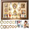 AOUZOVLI Mini Cornici,Fai Da Te Museo In Miniatura,Mini Museo,Con Led,Include 11 Cornici Dorate E 8 Statuine,Per Conservare I Ricordi,Ideale Per Matrimoni O Feste