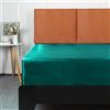 Lirex Lenzuola con Angoli in Raso, Letto Piazze Francese 90x200cm, per Materassi Alti Fino a 35 cm, Lussuoso e Setoso Biancheria da Letto in Poliestere Morbido, Blu Verde
