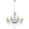 Ridgeyard Moderne Soggiorno Lampadario di Cristallo, 8 Luci E14 Trasparente Cristallo K5 Lampadario Pendente Soffitto con Catena Regolabile per Camera da Letto, Soggiorno, Sala da Pranzo, Hotel
