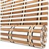 JSLJDM Tenda a Rullo in Bambù da Esterno su Misura, Tenda Bambu Avvolgibile per Balcone e Terrazza, Frangivista Parasole Filtrante, Montaggio con Fori (F3-Largo-CarbonChiaro-Filtro65%)