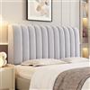 SUIOKPO Copri Testata Letto Elastico - Coprispalliera Letto Matrimoniale in Velours Imbottita e Trapuntata, Tinta Unita Lavabile Antipolvere, Headboard Cover Antipolvere,Light Grey,160cm