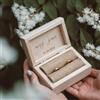 Generico Cofanetto porta fedi in legno con incisione personalizzata, wedding boho chic (Entrambe incisioni)