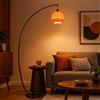 KlkrzJwy Lampada Da Terra Ad Arco Da 180 CM, Stile Mid-Century Modern, Arancione, Con Globo In Vetro, Attacco E27, 3 Temperature Di Colore, Base In Marmo, Lampada Alta Per Soggiorno E Camera Da Letto