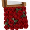 Ruiuzioong Fiori Rosa Artificiali 25 Pezzi Rose Finte Schiuma Aspetto Reale con Foglia e Gambo Regolabile per DIY Matrimoni Mazzi Nuziale Festa Casa Stanza Decorazioni (vino rosso, 25 Pezzi)
