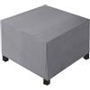AQIGR Copri Pouf Quadrato 50x50 40x40 90x90 80x80 60x60 35x35 100x100 Copriseduta Elastico Fodera Poggiapiedi per Ottomana, Protezione per Poggiapiedi(Grigio Chiaro,L 60x W 60xH 45cm)