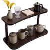 NBEADS Mensola Organizzatrice Bamboo 400x165x220mm, A 2 Livelli Onda, Tavolo Lato Per Mobiletto Bagno Ufficio, Marrone Cocco