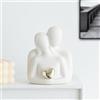 ODMYZG Mini statua di coppia, carino coppia che abbraccia statua,oggetti decorativi per mobili TV, soggiorni e camere da letto. Regali romantici per San Valentino, anniversario, compleanno. (Bianco A, M)