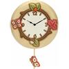 THUN, Orologio da Muro con Pendolo in Ceramica Decorata a Mano, Linea Hello Autumn, Ø 26 cm
