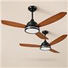 Aigostar Ventilatore da Soffitto con Luce e Telecomando Silenzioso 52''， 2 pcs