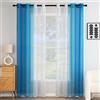 EMEMA Tende Voile Trasparenti Occhielli 2P Blu Scuro Tenda 175Ax140Lcm | Voile Trasparenti Occhielli Sfumato per Soggiorno Camera da Letto Bagno Cucina Camera da Bambino Tenda Finestra Balcone