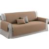 Corredocasa ® - Copridivano Salvadivano Anallergico Antistress Confortevole 3 posti 175x240 cm (Tortora)
