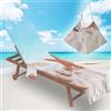 Surwin Telo Mare per Lettino, Stella Marina Microfibra Fodera per Sedia da Spiaggia con Tasche Laterali, Copri Lettino Mare per Asciugamano Piscina | 75x210cm, Bianco