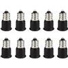 ShuoHui 10 adattatori E12 da E12 a E14, adattatore adattatore per attacco E12 a E14, per lampadine a incandescenza, LED, lampadine alogene a risparmio energetico