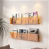 Generic Set di 2 mensole sospese moderne in acrilico trasparente, da parete, per casa e ufficio, ideale come libreria da bagno e porta opuscoli per esposizione elegante.