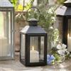 Lights4fun Lanterna solare in metallo nero con manico nero | con candela a LED per esterni resistente alle intemperie | giardino balcone terrazza | lampada solare da giardino | altezza 30,5 cm