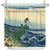 SDOTPMT 122x183cm Astratto Ukiyo-e anime Tenda da doccia Giapponese Oceano Onde Monte Fuji Kanagawa Scenario Tenda da bagno Oriente Tradizionale Tenda da vasca per Bagno Poliestere con ganci