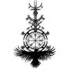 generic Decorazione da Parete Corvo in Metallo Nero Stile Nordico Viking Arte da Muro Gotico Casa Soggiorno Camera Ufficio Giardino Black
