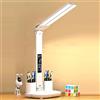jingxinxin Lampada da scrivania a LED con porta di ricarica USB, 3 colori, 5 luci di lettura per occhi luminosi, touch scorrevole, timer automatico, lampada da tavolo con luce notturna, luci da scrivania con
