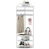 VEDECASA Appendiabiti ad angolo a forma di albero 3-in-1, appendiabiti ad angolo autoportante con 5 livelli (bianco)