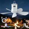 HEYIDAMAI Ventilatore da soffitto con illuminazione da campeggio, piccolo ventilatore da soffitto a batteria con luce e telecomando, USB, timer, 4 livelli, ventilatore da soffitto a LED, ricaricabile