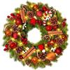 GlobaLink Christmas Garland Ghirlanda Natalizia Grande con Luci Led Christmas Wreath Ghirlanda di Pigne di Natale 40cm, 40 LED, Decorazioni Natalizie per Porte, Finestre, Camini, Pareti, Esterno