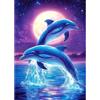 MOTGOM Diamond Painting Adulti Delfino sotto la Luna, Diamond Painting Kit Completo Delfino sotto la Luna, Disegni con Diamantini Colorati, Decorazione Murale per Casa e Pareti 30x40cm