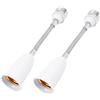 WANGCL 2PCS E27 Base Lampada Flessibile A Collo di Coca Adattatore Estensione per Estensione Lampadina Regolazione della Luce -18cm