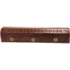 REHMAN JIBRAN UR Porta Incenso in Legno Naturale Simbolo OM, Scatola Brucia Incenso con Intarsi in Ottone, Bruciatore di Incenso Artigianale con Portabastoncini Interno