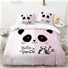 Wintdeer Copripiumino Panda gigante, set da letto singolo, copripiumino per bambini, morbido e confortevole, copripiumino 140 x 200 cm, ragazza con 1 federa 65 x 65 cm, Panda#A3